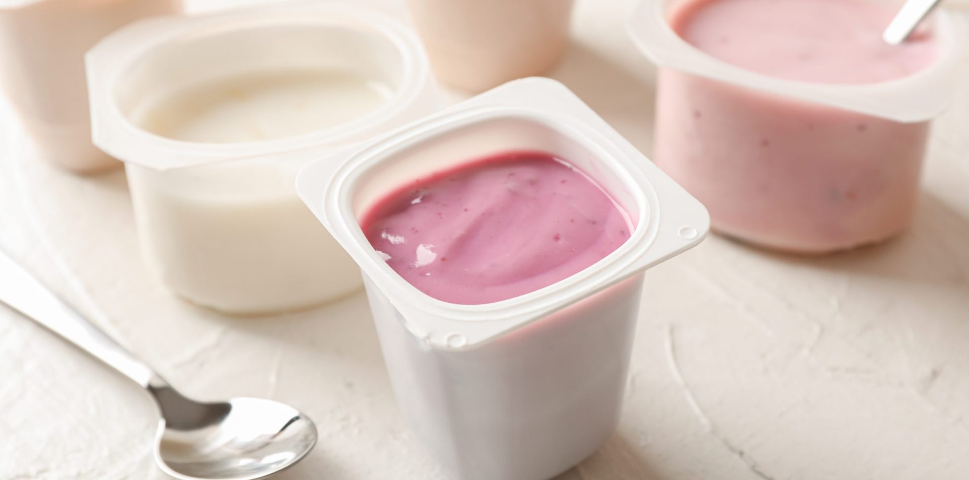 pink yogurt in a cup