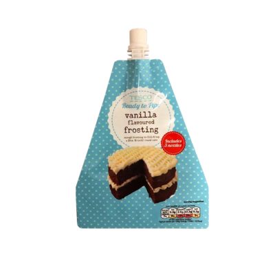 Vanilla frosting pouch with spout