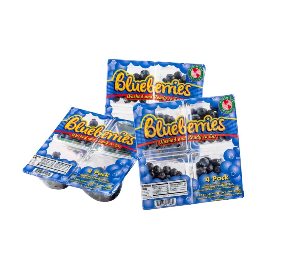 Resealable single-serve blueberry containers