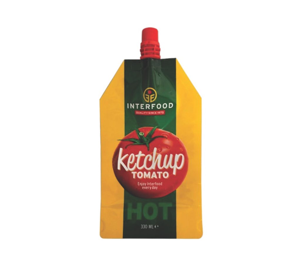Ketchup pouch with a spout