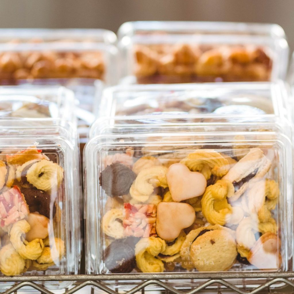 Packaged baked goods on the shelf
